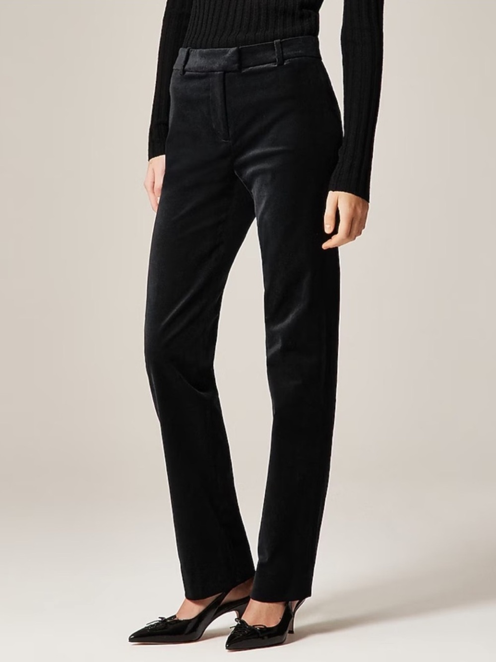 J. Crew Stella pant in velvet black size 4